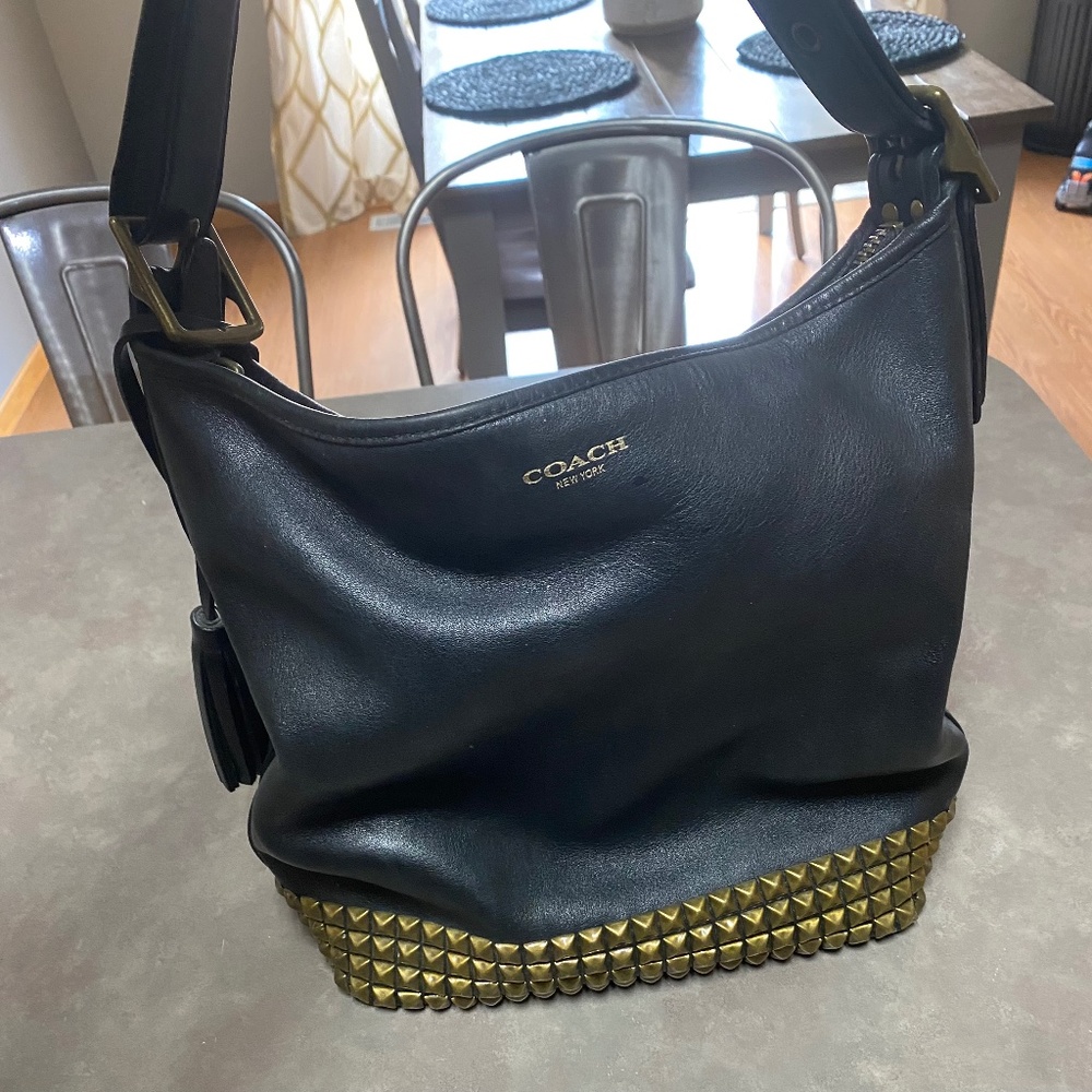 Black Coach Studded Purse